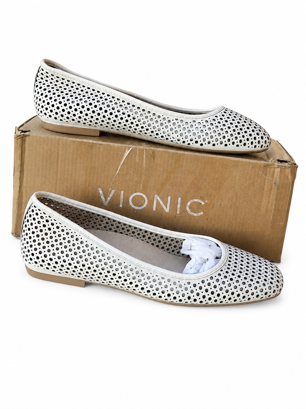 Vionic Orinda Perforated Sea Salt Leather Size 8.5 - Picture 5 of 8